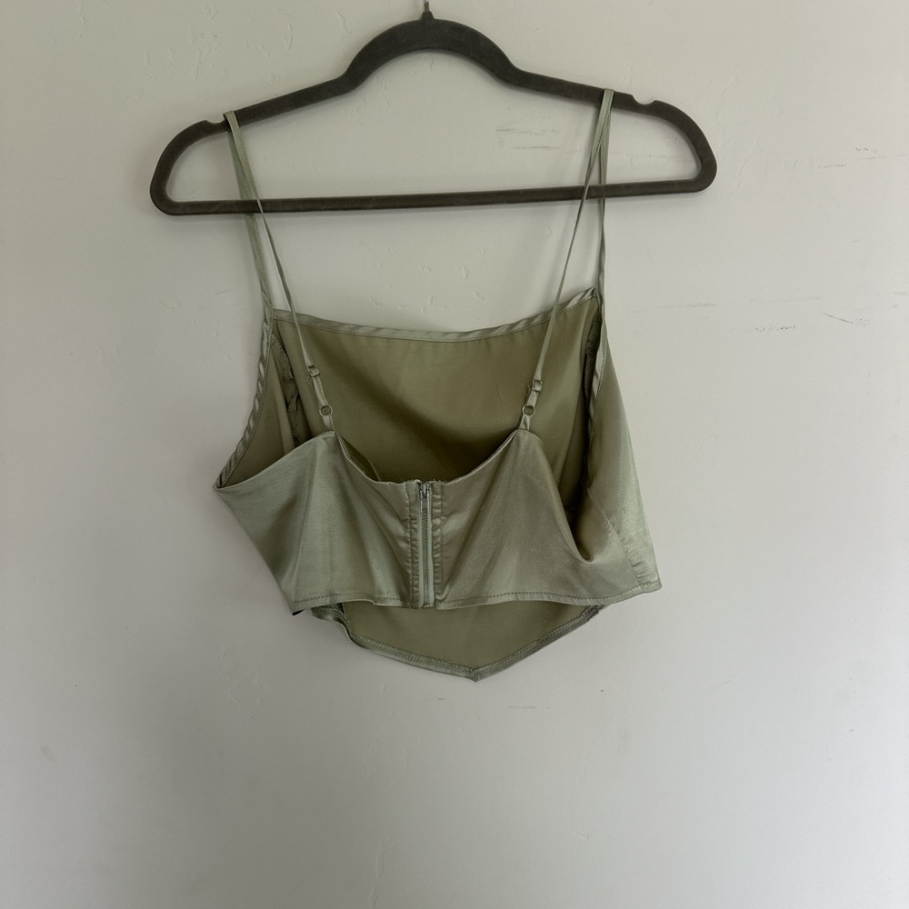Asymmetrical Green Crop Camisole